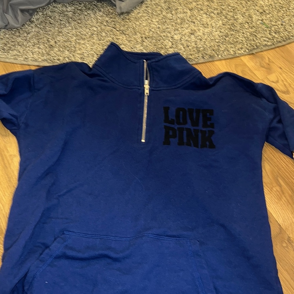 victoria’s secret blue quarter zip